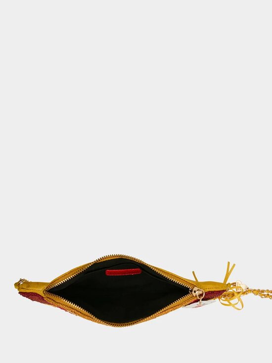 Betsey Johnson Kitsch Wiener Takes All Gold Multi Viral Beaded Bag NWT - Picture 5 of 6